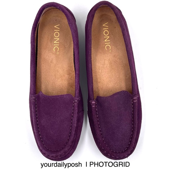 Purple suede Vionic Debbie moc loafer flats women’s US size 7 - Picture 8 of 14